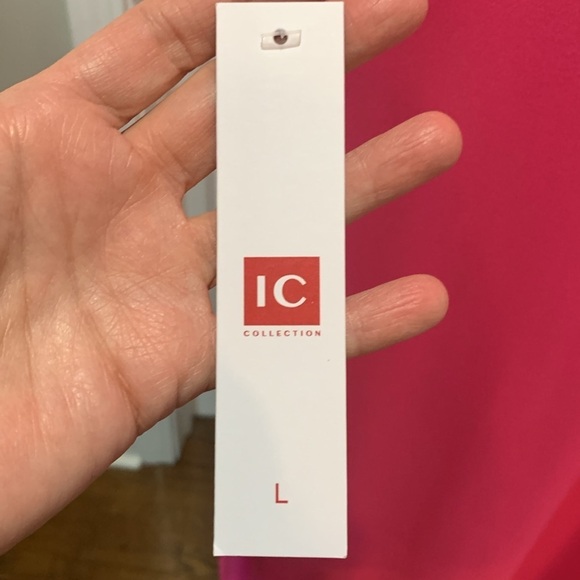 IC Collection NWT hot pink dress with  3D flowers sz L - Picture 6 of 10